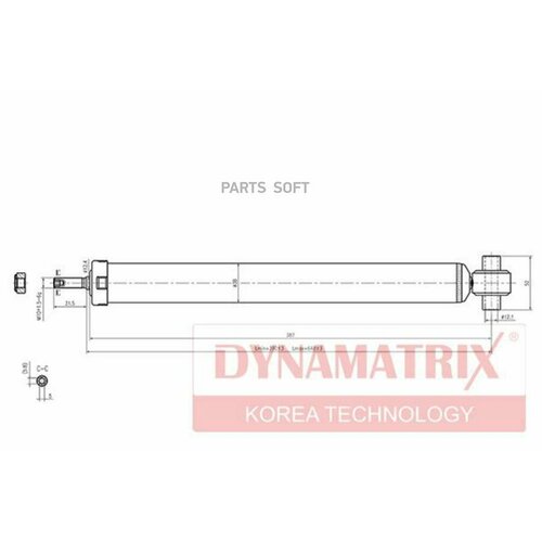 Амортизатор подвески задний Dynamatrix-Korea DSA343459 для Chevrolet Aveo; Fiat GRANDE PUNTO 199, Punto; Opel Corsa