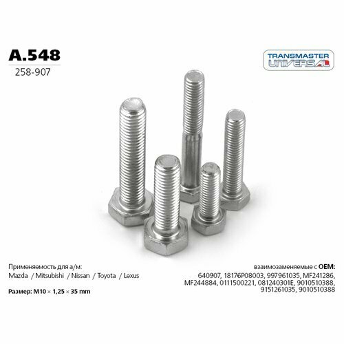 Болт крепежный M10x1,25mm TRANSMASTER UNIVERSAL A.548 Transmaster A548