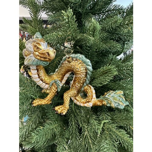 Дракон золоченно-бирюзовый со стразами/CLASSICS/