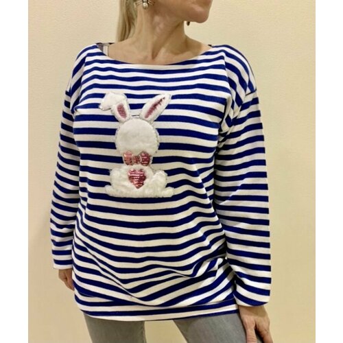 фото Толстовка, размер 7xl, белый, синий 88trend