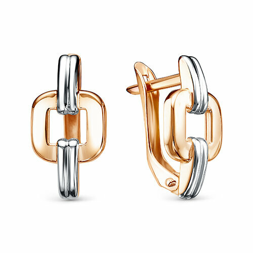 фото Серьги maskom, комбинированное золото, 585 проба маском