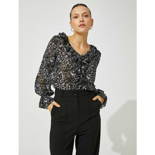 фото Рубашка koton, размер 46, лиловый