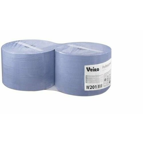 Салфетка бумажная двухслойная протирочная veiro professional w201 24x35 см голубая рулон1000 листов