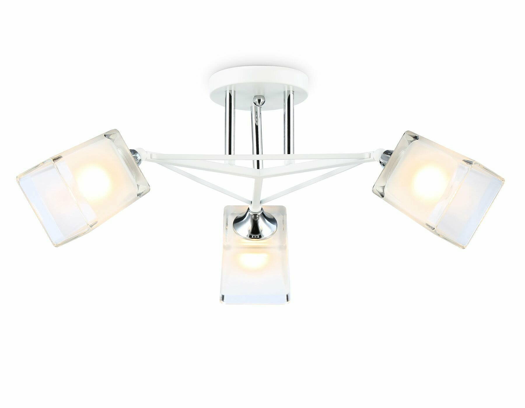 Потолочный светильник E27/3 max 40W D560*250, белый/хром/белый матовый
