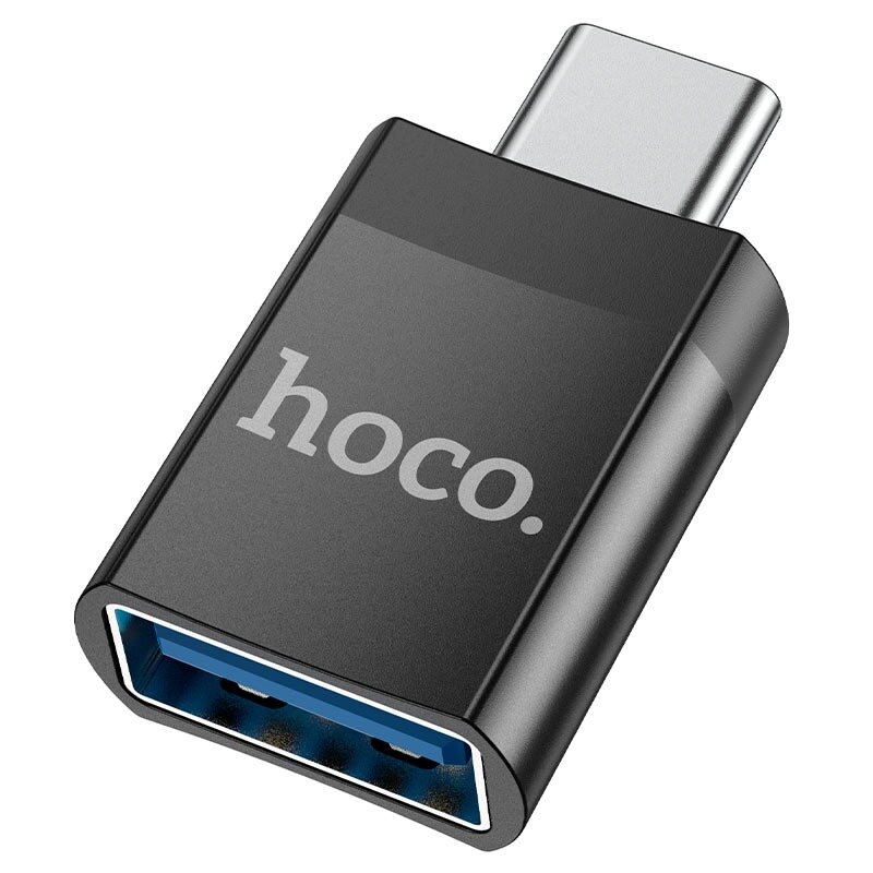 Адаптер-переходник Hoco UA17 Type-C - USB 3.0 черный, поддержка OTG функции и передачи данных, зарядка 2A / 4A.