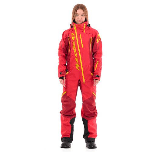 Комбинезон снегоходный утепленный DragonFly Extreme Woman, Red-Yellow 2021, S