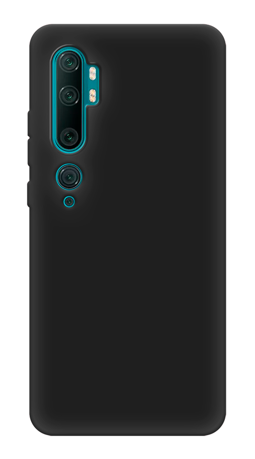 Матовый силиконовый чехол на Xiaomi Mi Note 10/Mi Note 10 Pro / Сяоми Ми Нот 10/10 Про с защитой камеры, черный