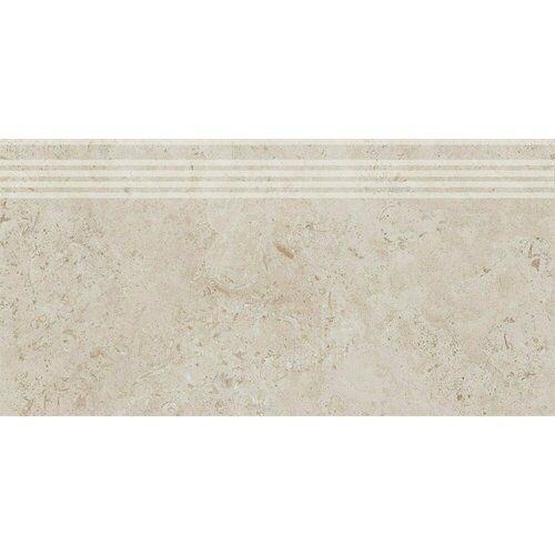 Плитка из керамогранита KERAMA MARAZZI DD205520R\GR Про Лаймстоун бежевый натуральный обрезной Ступень 30x60 (цена за 1 шт) dd254120r gr ступень джиминьяно бежевый матовый обрезной 30х60x0 9