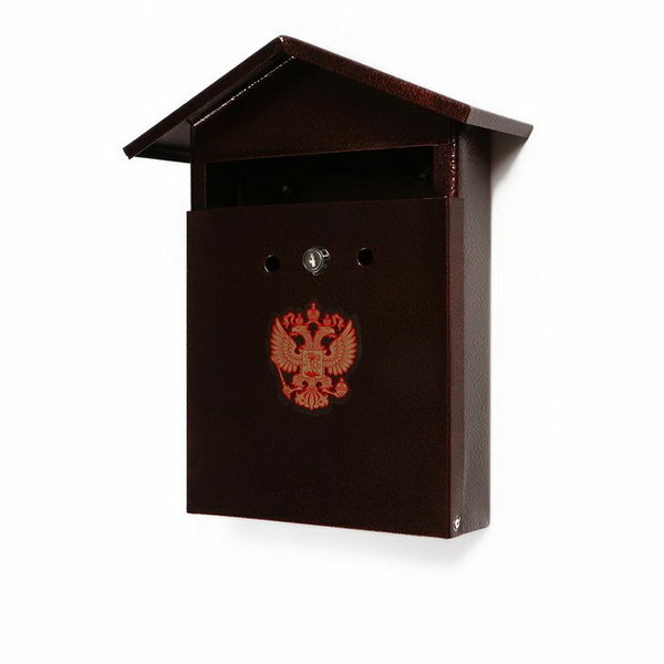 Ящик почтовый с замком, вертикальный, "Домик-Элит", коричневый