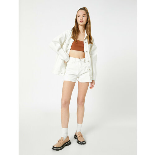 фото Шорты koton, размер 42, бежевый