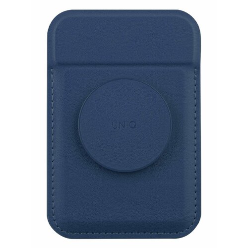 Uniq бумажник с функцией подставки для iPhone FLIXA Magnetic card holder Pop-out Grip-stand (Navy Blue)