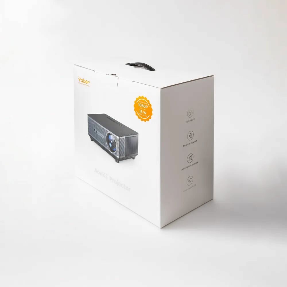 Портативный видео проектор Yaber Ace K1 с высокой яркостью и воспроизведением в формате FullHD и 4K на полотно или стену
