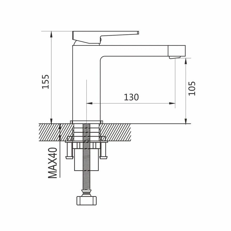 Смеситель Shevanik S6801C, для раковины, латунь, белый, гибкая подводка — фото 1