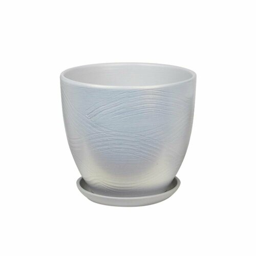 Горшок керамический Волна серо-белая d22 см h19,5 см 5,9 л