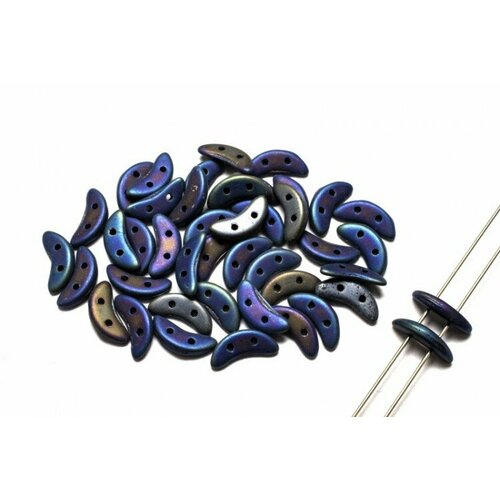 Бусины Crescent beads 10х3мм, цвет 0310-21135JT Matte Iris Blue, 708-015, 5г (около 40 шт)