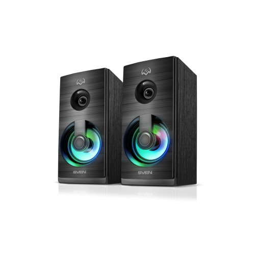 Колонки 20 SVEN SPS-512 6W RGB Питание - USB чёрный Корпус - дерево MDF 237000₽
