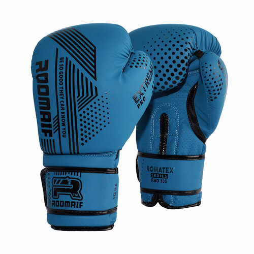 фото Боксерские перчатки roomaif rbg-335 dх blue размер 12 oz