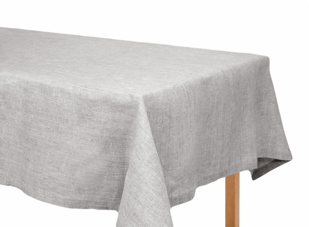 фото Льняная скатерть неотбеленная 10С808-ШР Elin (серо-бежевый), Скатерть 150x180
