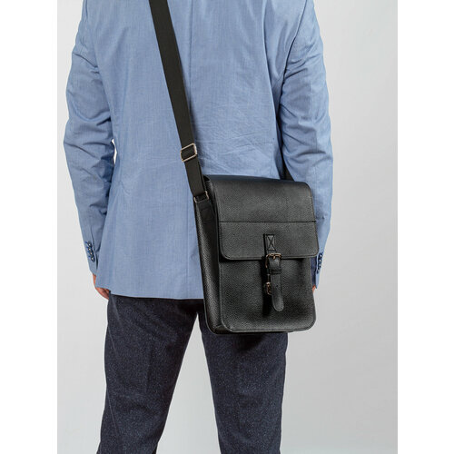 фото Сумка планшет cagia, фактура гладкая, черный