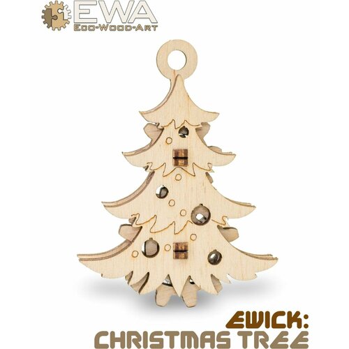 Деревянный конструктор-брелок EWA Эвик: Новогодняя Елка
