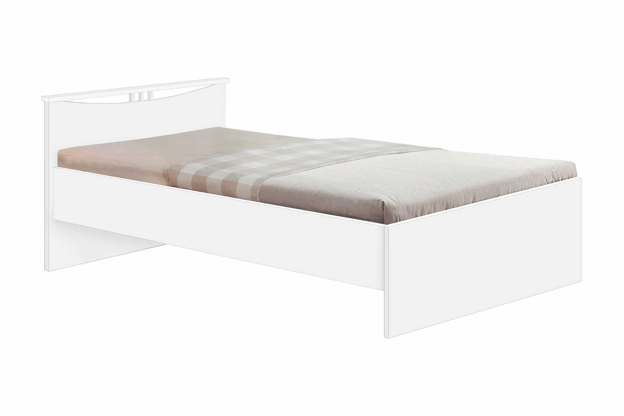Кровать Боровичи-Мебель Мелисса с реечным основанием белая 205х100х85 см