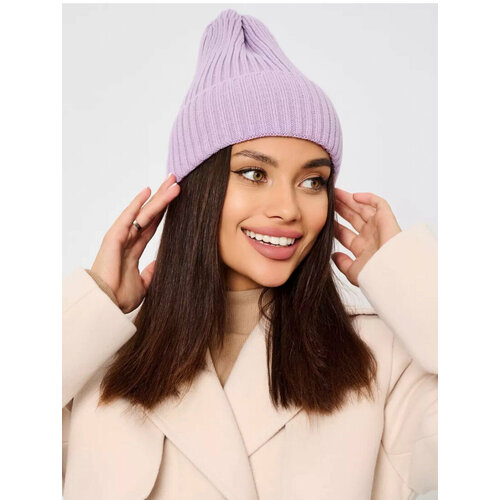 фото Шапка бини зимняя женская шапка бини/ шапка для девочки, размер 56-57, голубой ganalyly