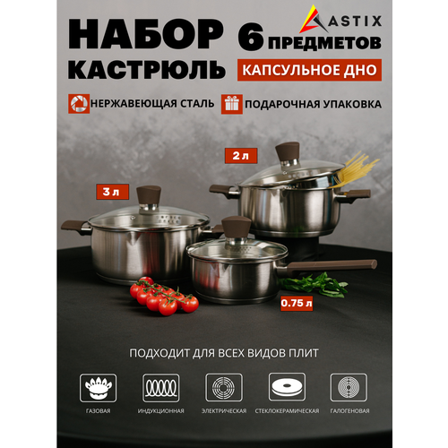 Набор посуды ASTIX SCS-108 (1,5л, 3л, 4л)