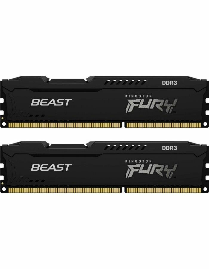 Память оперативная DDR3 Kingston Fury Beast 8Gb KIT 2x4Gb 1600MHz pc-12800 Black (KF316C10BBK2/8)
