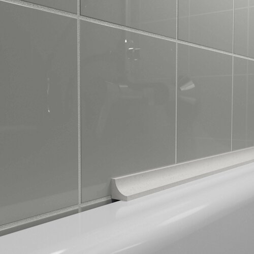Акриловый плинтус бордюр для ванной BNV ГЛ12 90 сантиметров, серый цвет, глянцевая поверхность