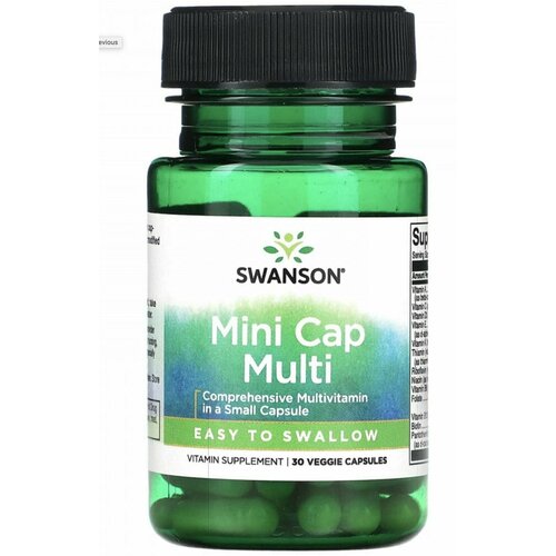 Swanson, Mini Cap Multi, 30 растительных капсул