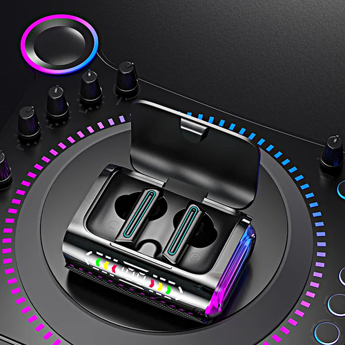 Беспроводные TWS наушники DX-02 Игровые наушники с микрофоном LED дисплей Bluetooth 53 Сенсорное управление Зарядный кейс Черный 1890₽