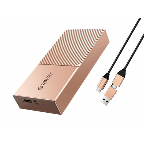 комплект креплений для ssd bracket kit type a white fd acc ssd a wt 2p 701729 Переходник (внешний бокс) M.2 NVMe PCI-E - USB 4 (Thunderbolt 3, 4) Orico AluMetal Rose Gold Brick Box 40Gbps