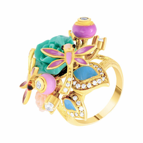 фото Кольцо element47, серебро, 925 проба, фианит, размер 16.5