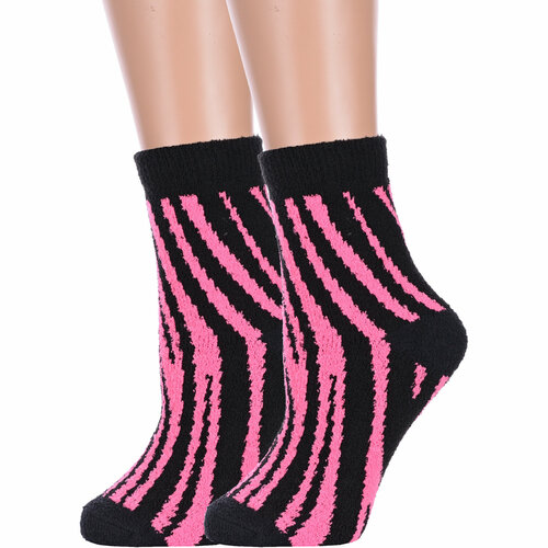 Носки HOBBY LINE, 2 пары, размер 36-40, черный, розовый носки hobby line 2 пары размер 36 39 розовый черный