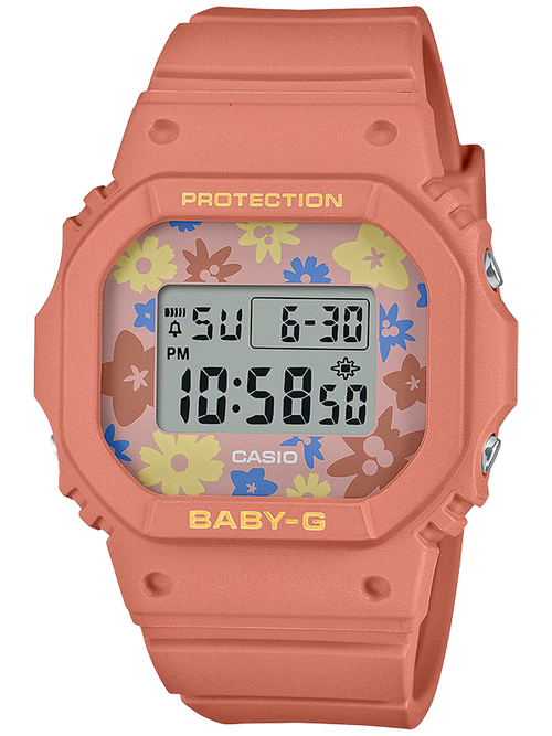 Наручные часы CASIO Baby-G, мультиколор, коралловый