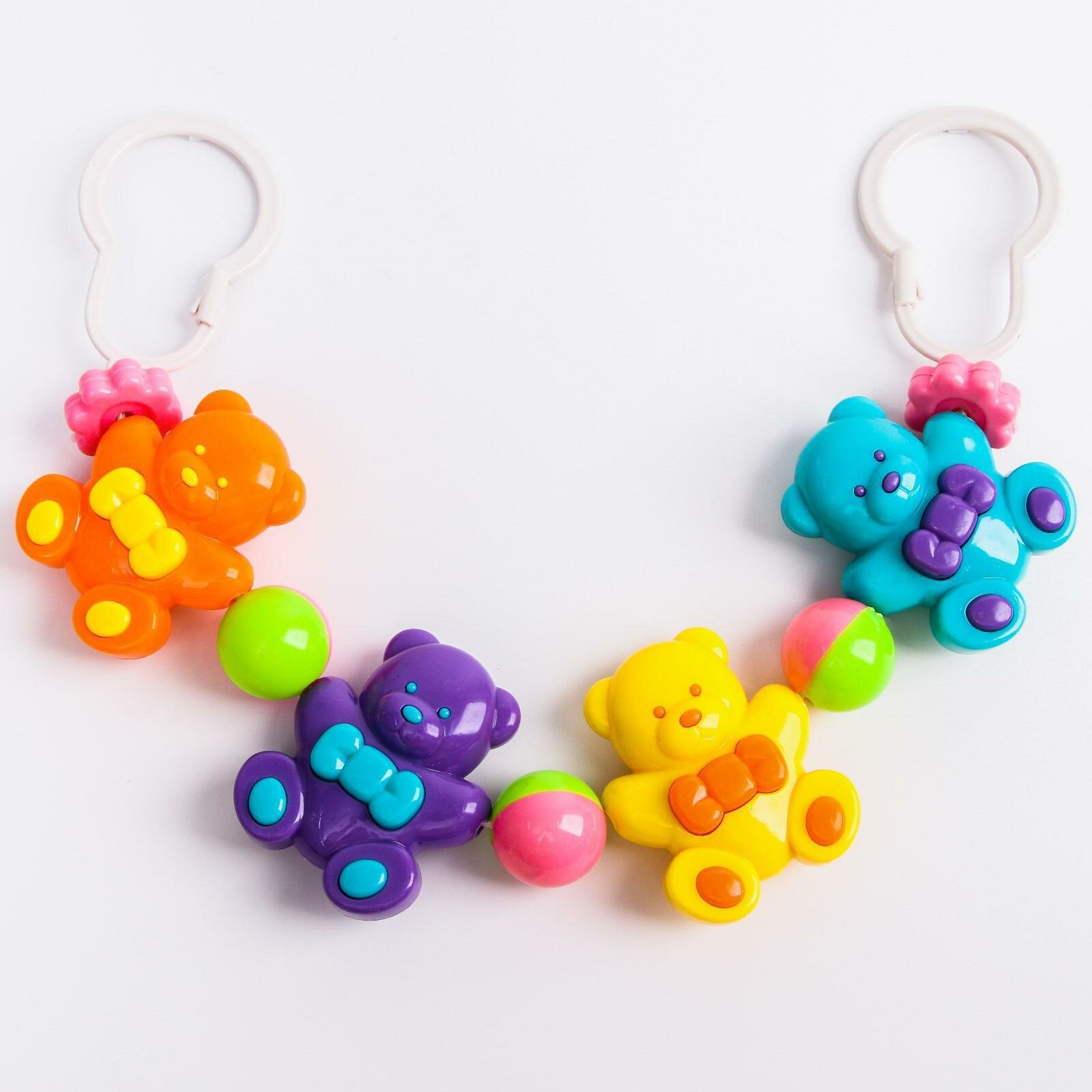 Растяжка на коляску/кроватку «Веселые мишки», 4 игрушки, Крошка Я, 3601769