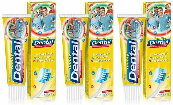 Rubella Зубная паста Dental Family Vitamins+Minerals, 100 мл, 3 шт