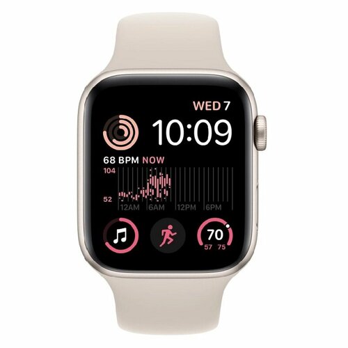 Смарт-часы Apple Watch SE A2723 44mm Starlight AluStarlight MRE53QHA 2959000₽