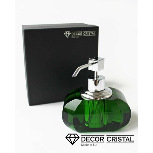 Дозатор диспенсер для жидкого мыла DECOR CRISTAL настольный цвет: хрусталь зеленый хром