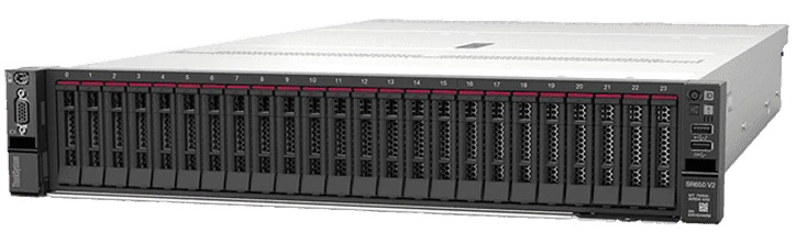 Сервер Lenovo ThinkSystem SR650 V2 Rack 2U, Xeon 6342 24C(2.8GHz/36MB/230W),1x32GB/3200MHz/2Rx4/RDIMM(upto32),8 SAS/SATA SFF(upto24), SR9350-8