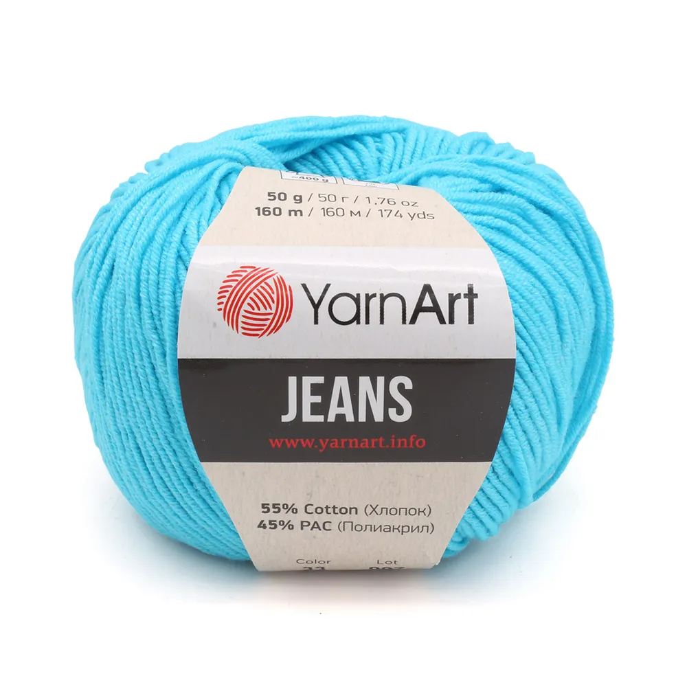 Пряжа 10 шт YarnArt Jeans бирюза (33)