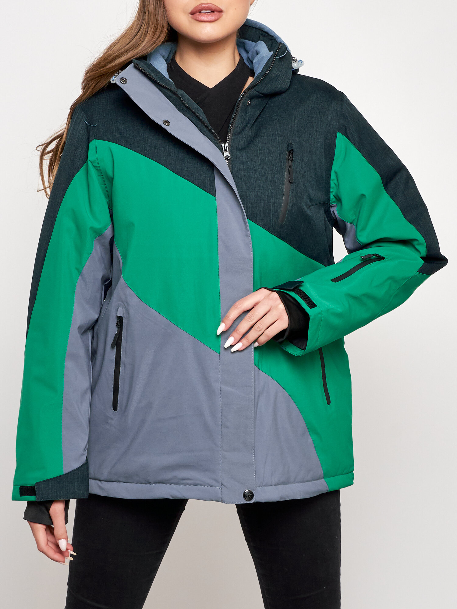 Горнолыжная куртка женская зимняя большого размера AD2308S60
