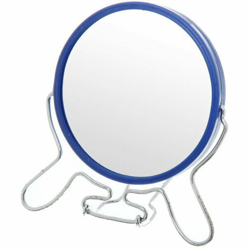 Зеркало настольное в пластиковой оправе «Практика» круг, подвесное, двухстороннее d-9,5см зеркало настольное в металлической оправе модерн круг одностороннее d17см