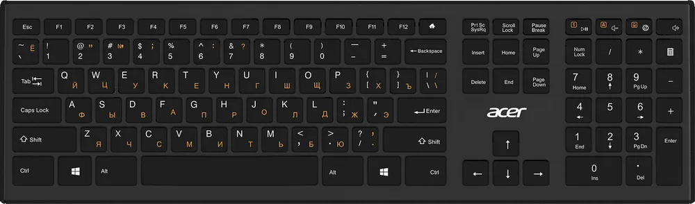 ZL. KBDEE.003 Клавиатура Acer OKR010 черный USB беспроводная slim Multimedia