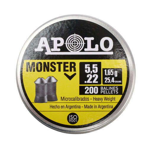 Пули пневматические Apolo Monster 5.5 мм (200 шт, 1.6 грамм)