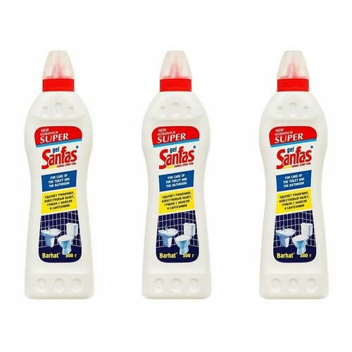 Super Гель для кафеля и сантехники Sanfas, 500 гр, 3 шт