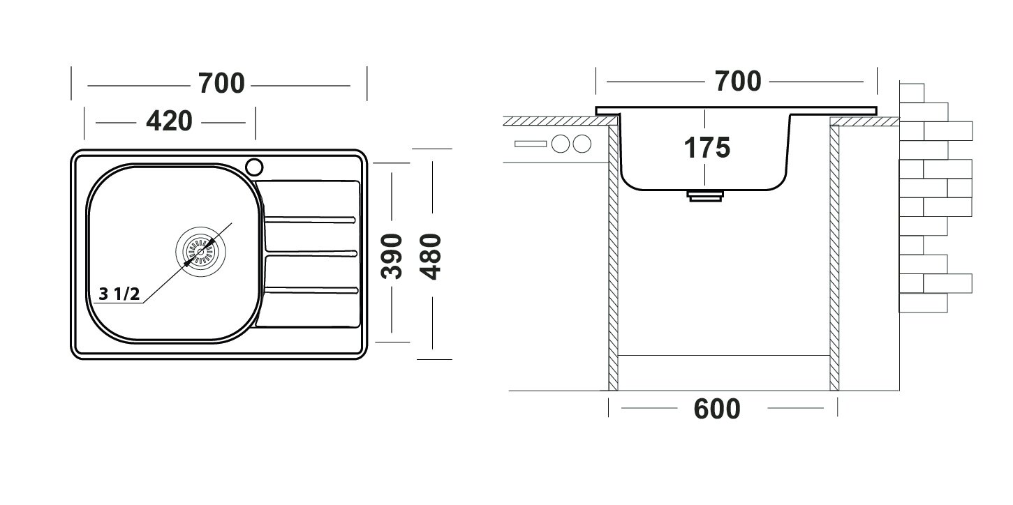 Мойка "Юкинокс" Спектр SPM700.480 -GT6K 2L - фотография № 3