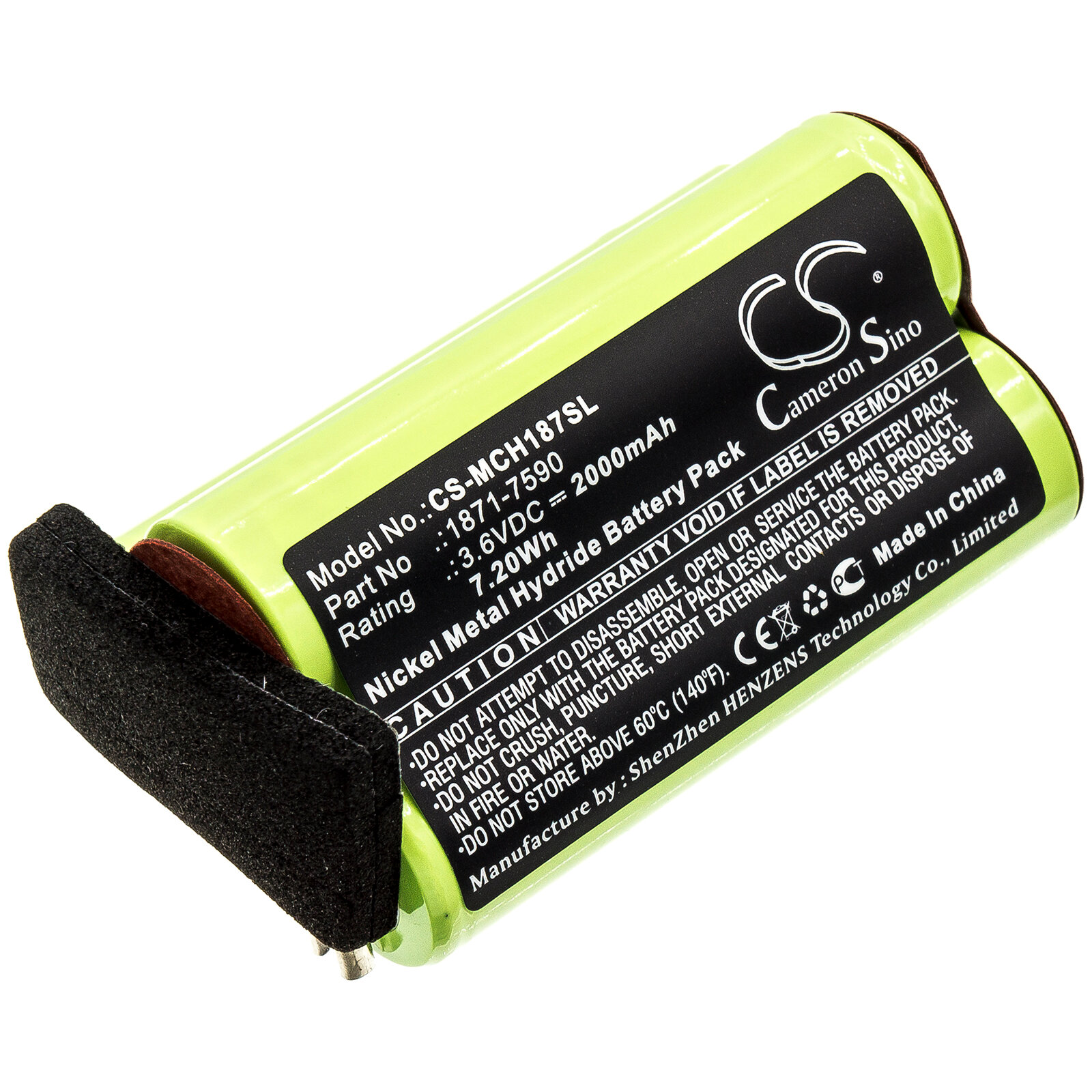 фото Аккумуляторная батарея CameronSino CS-MCH187SL для Moser ChromStyle 1871 2000mAh, 3.6V, Ni-MH