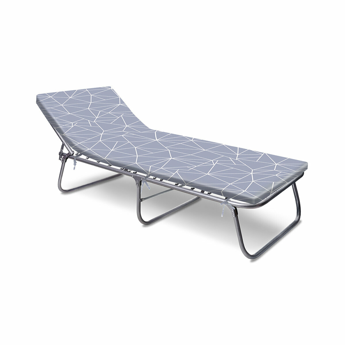 фото Раскладушка Nika Линии на сером, с матрасом