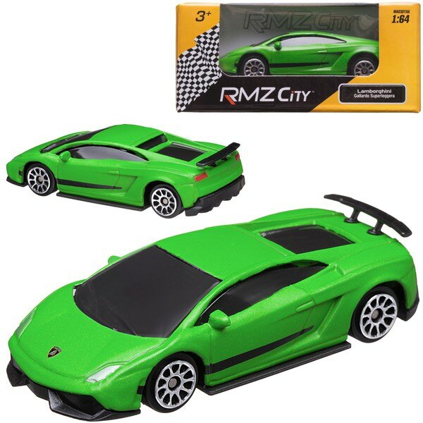 Машинка металлическая Uni-Fortune RMZ City 1:64 Lamborghini Gallardo LP570-4 Superleggera, без механизмов, 2 цвета в ассорт. белый/зеленый